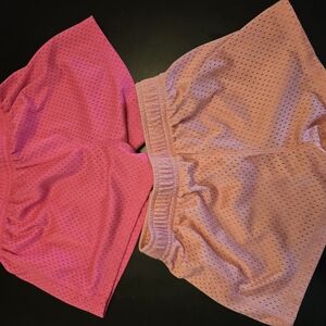Girls Nike Pink and Peach Mesh Shorts
